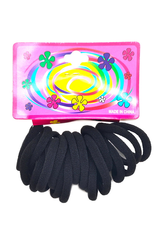 Black Seamless Elastic Ponytail Holder