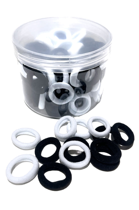 Kids Seamless Black/White Colors Elastic Ponytail Holder