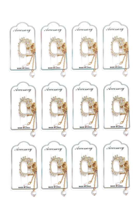 Cat Design Rhinestone Hair Clips