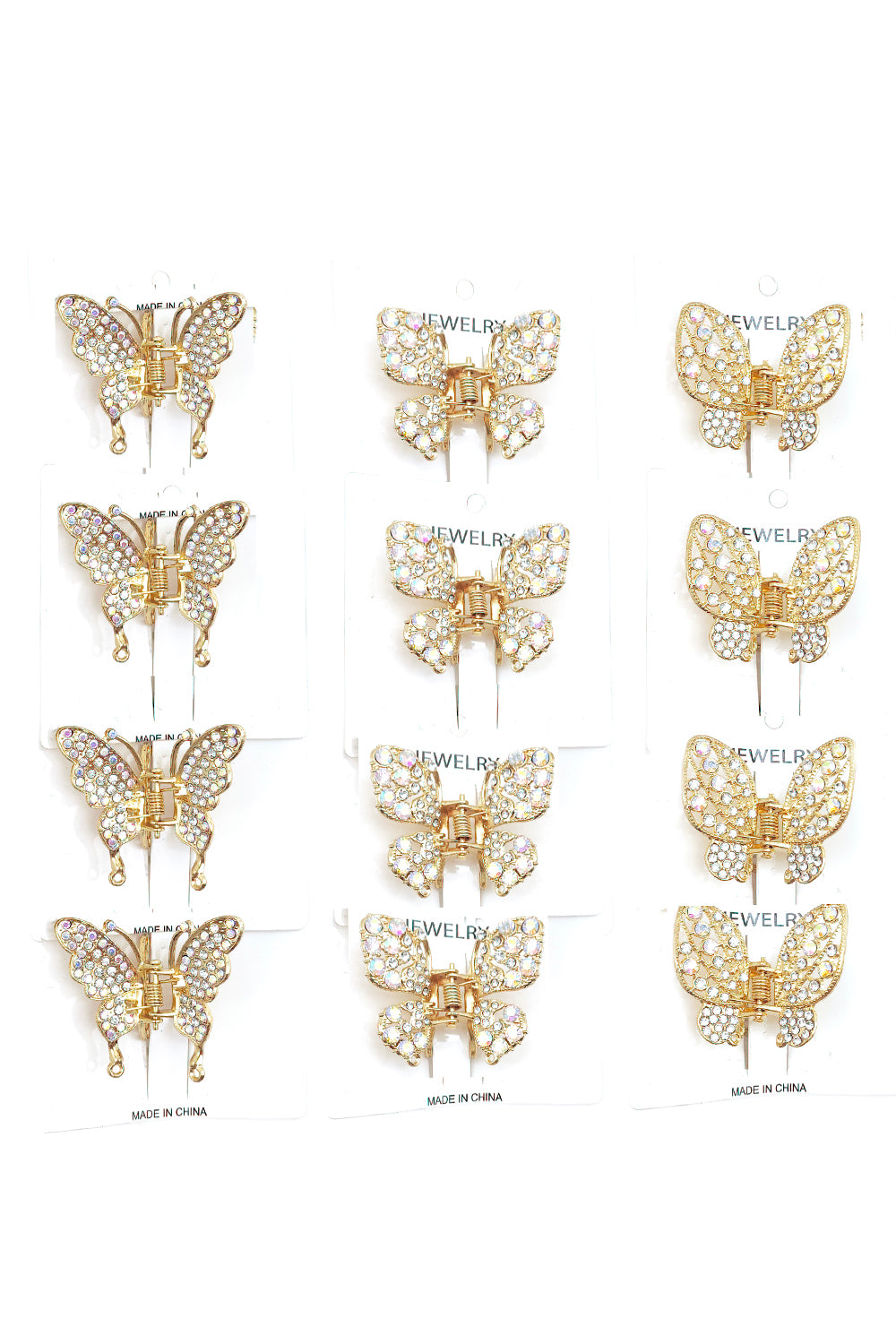 Butterfly Rhinestone Hair Clips