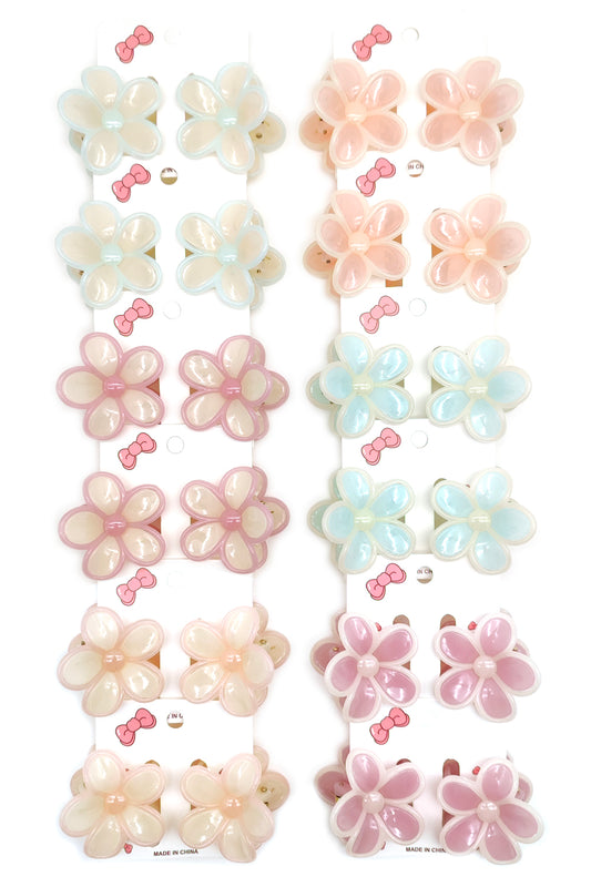 Flower Design 24 piece Hair Claw Clip