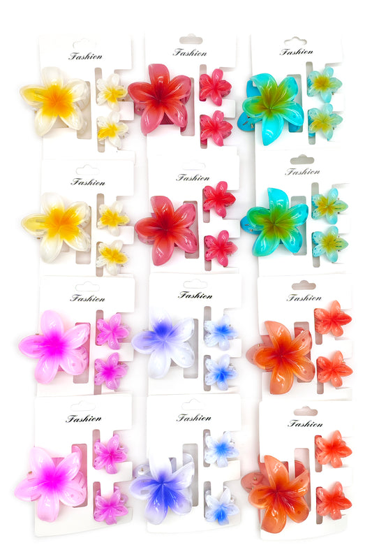 Plumeria Design 36 piece Hair Clip