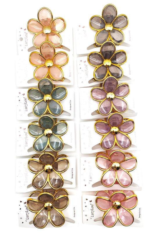 Plumeria Design Hair Claw Clip