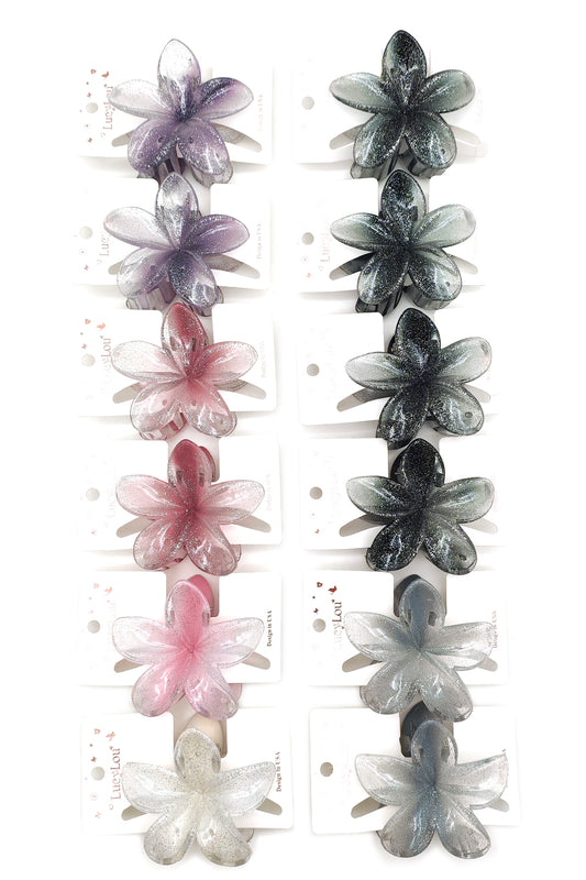 Plumeria Design Hair Claw Clip