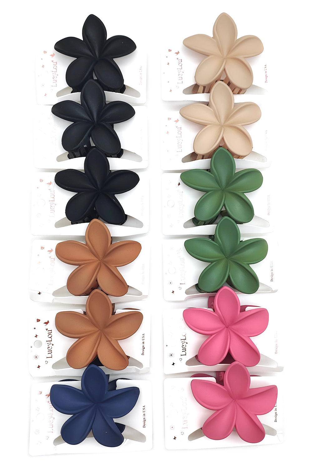 Plumeria Design Hair Claw Clip