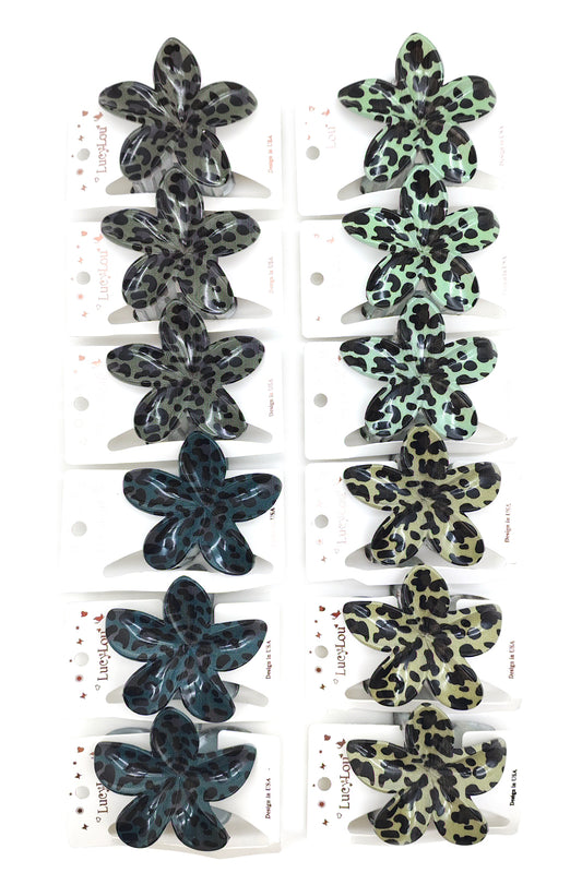 Plumeria Design Hair Claw Clip