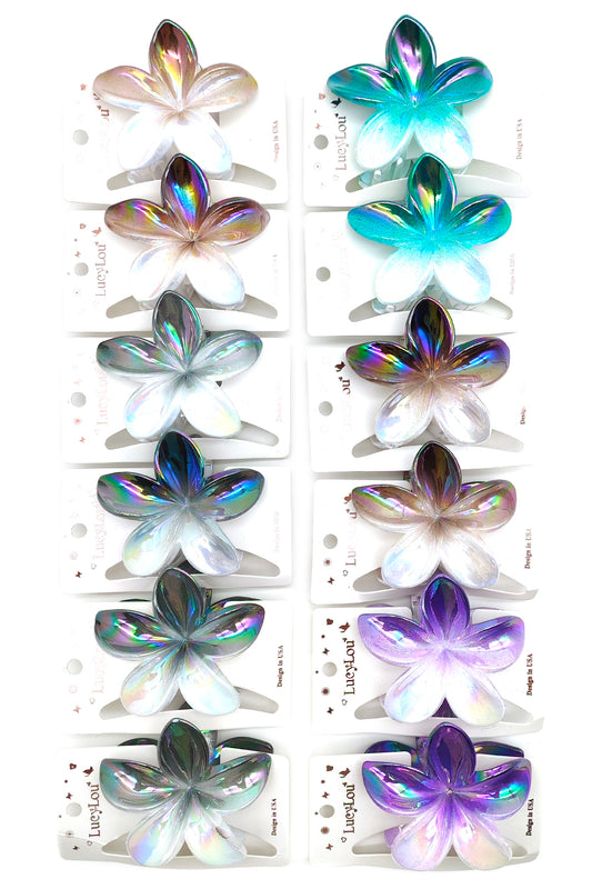 Plumeria Design Hair Claw Clip