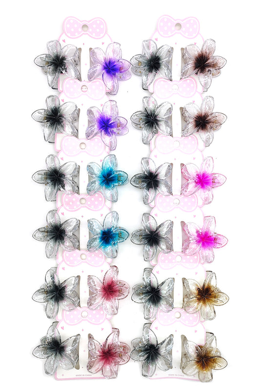 24 piece Plumeria Design Hair Clips