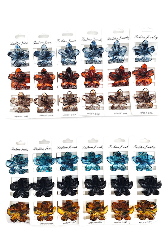 36 piece Small Plumeria Design Hair Claw Clips