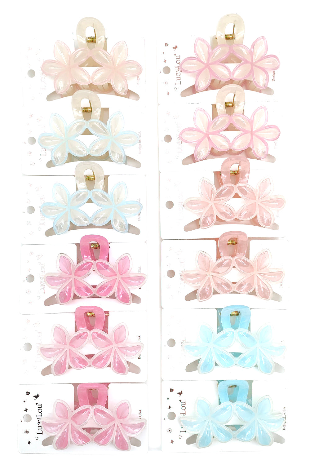 Plumeria Design Hair Claw Clip