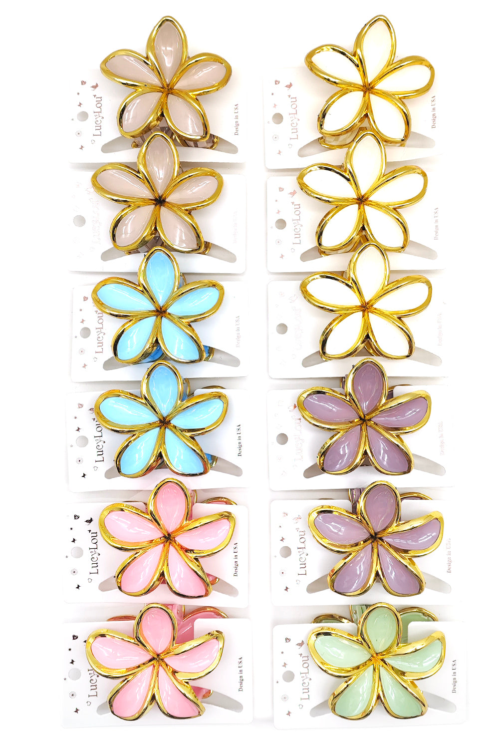 Plumeria Design Hair Claw Clip