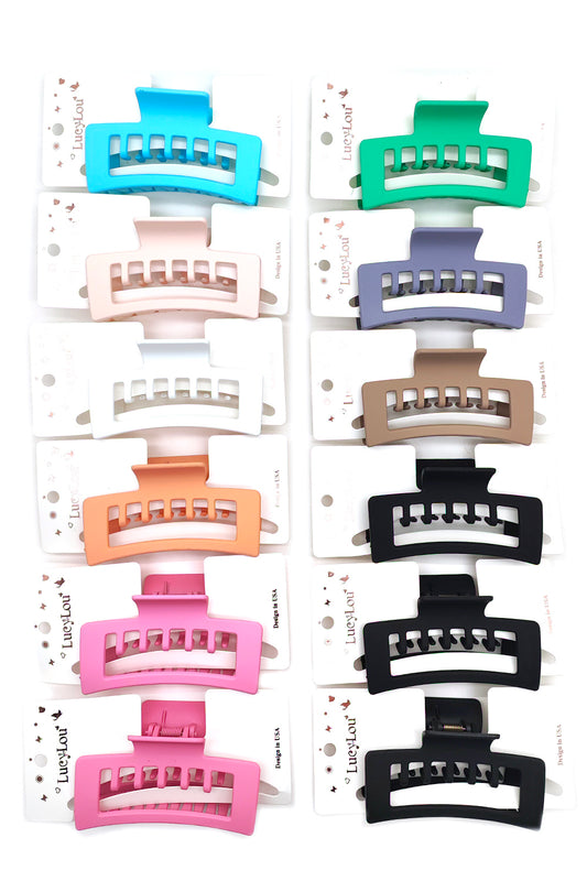 Rectangular Double Teeth Hair Claw Clip