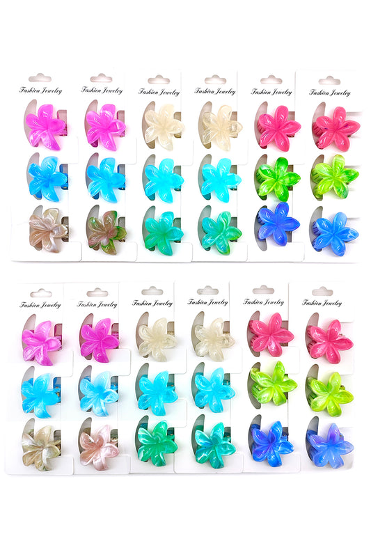 3-piece Plumeria Shaped Hair Clips