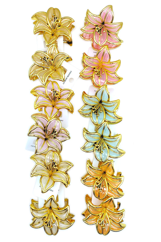 Lily Flower Hair Claw Clips