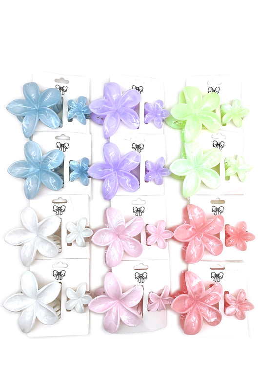 Plumeria Flower 24 Piece Hair Clips