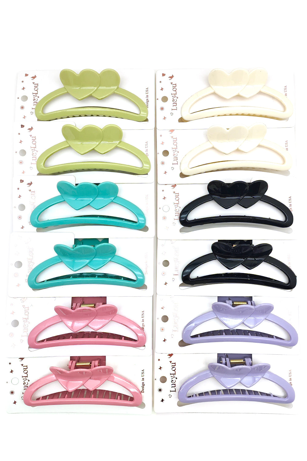 Double Heart Design Hair Claw Clip