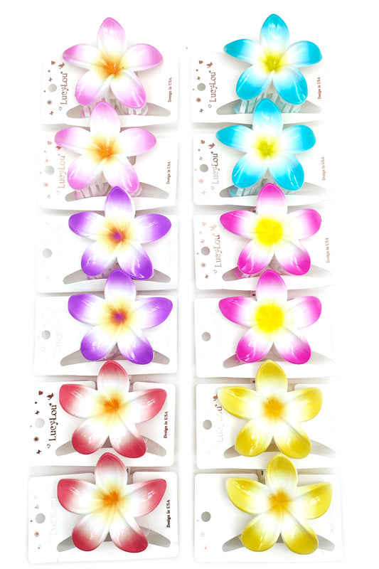 Plumeria Flower Hair Clip Claw