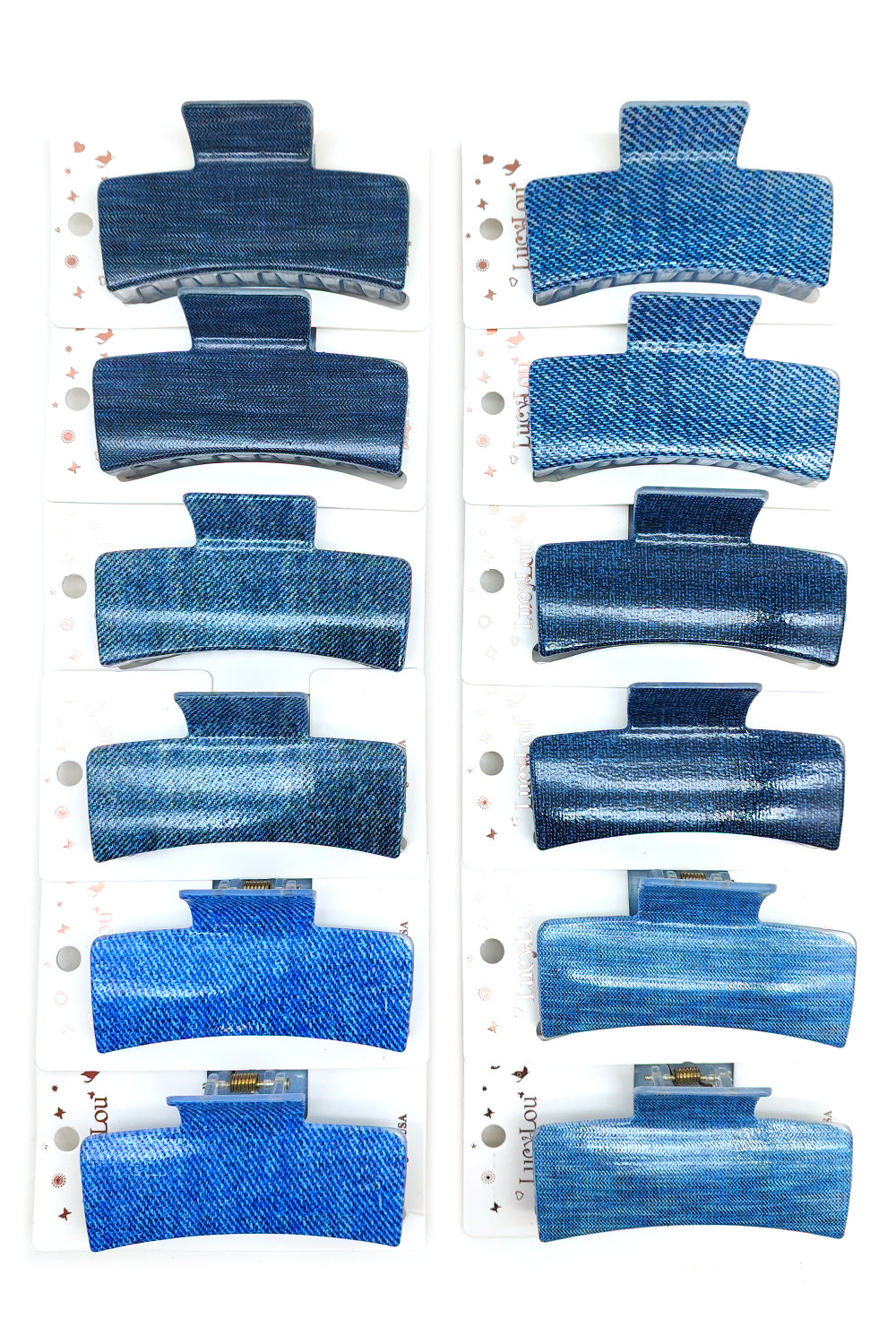 Rectangle Denim Hair Claw Clips