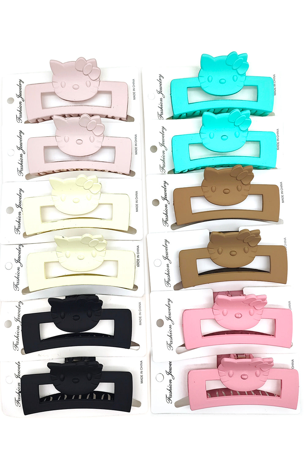 Rectangular Cat Design Hair Claw Clips