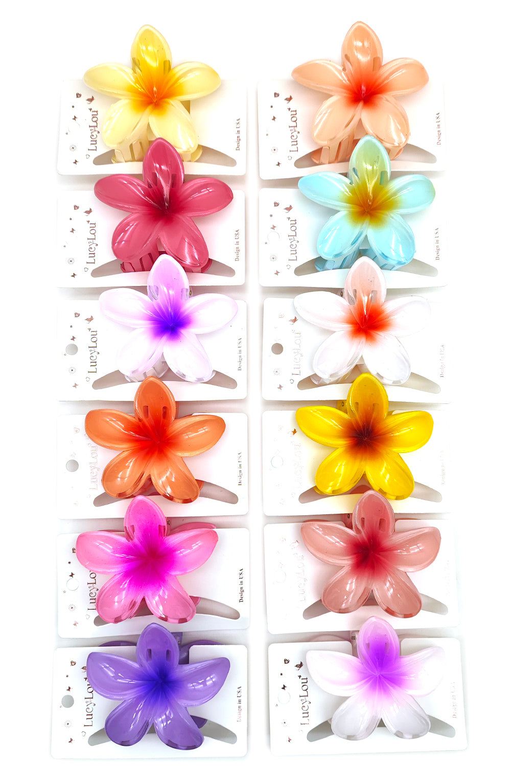 Plumeria Flower Hair Claw Clips