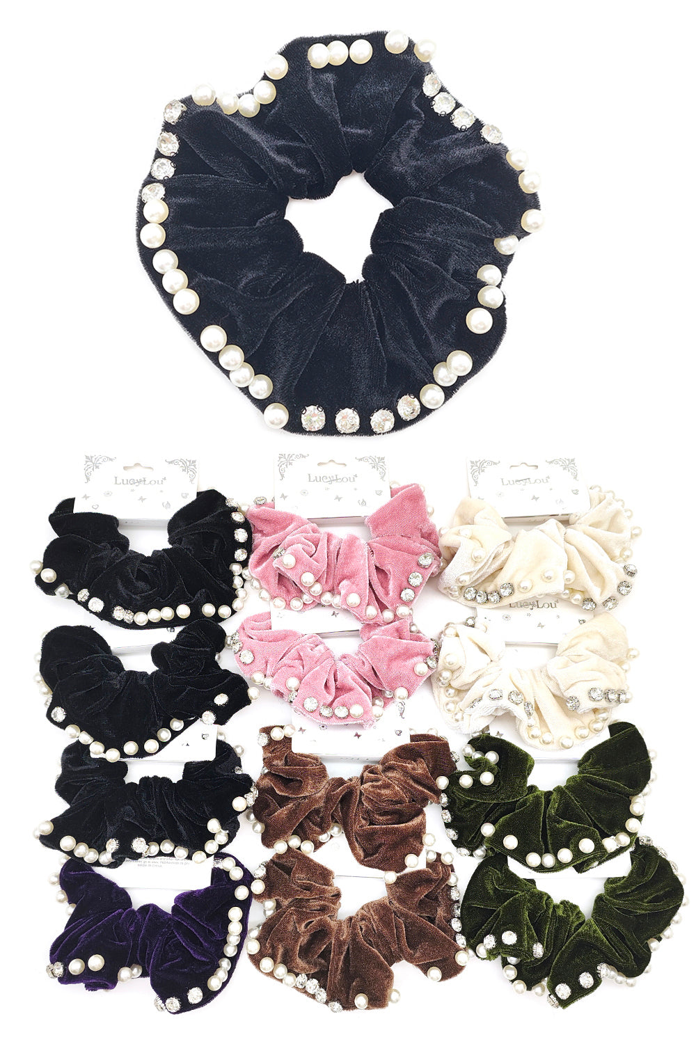 Velvet Pearl Hair Scrunchie