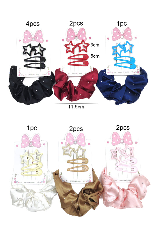 5 piece Hair Snap Clips & Scrunchie