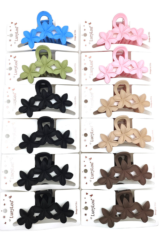 Matte Flower Hair Claw Clip