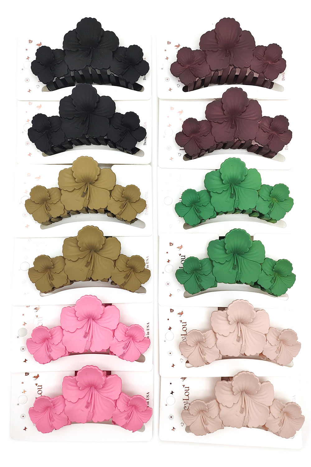 Hibiscus Design Hair Claw Clip