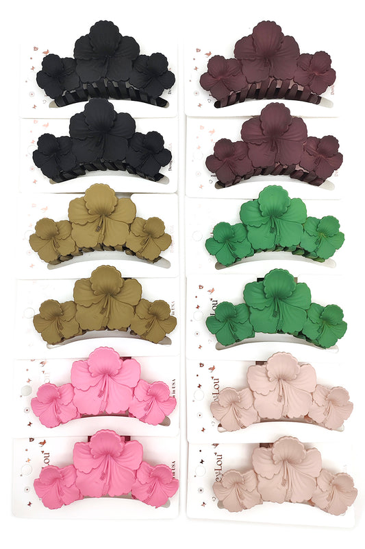 Hibiscus Design Hair Claw Clip