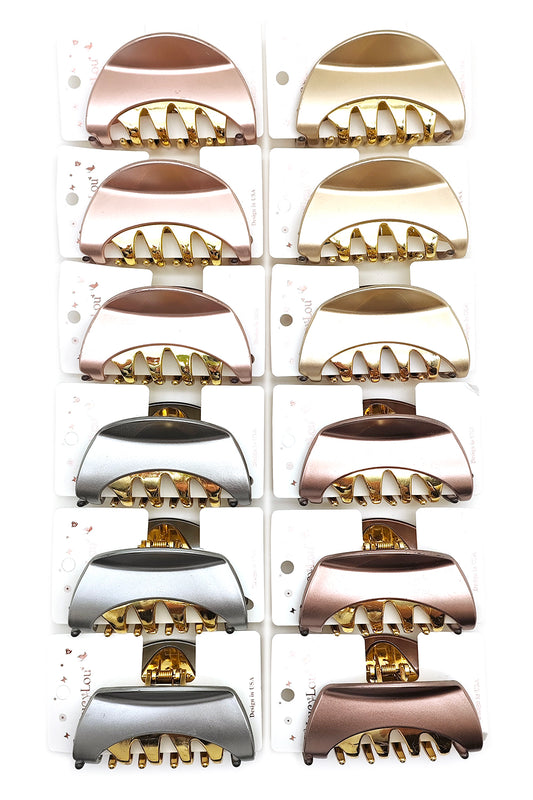 Chrome Finish Hair Claw Clip