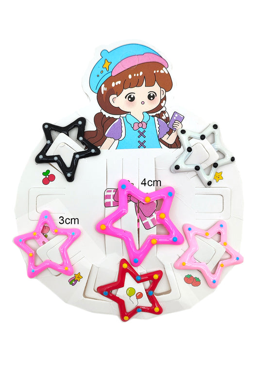 Polka Dot Star Design Snap Clips