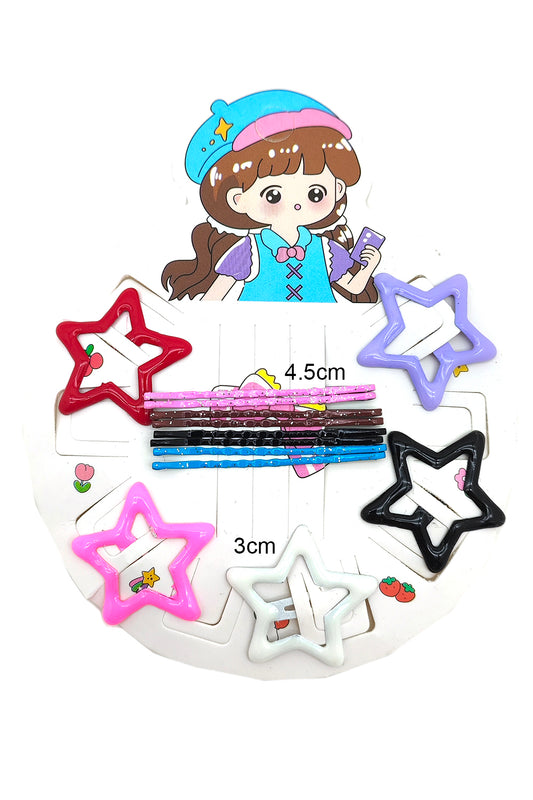 Star Design Hair Snap Clips