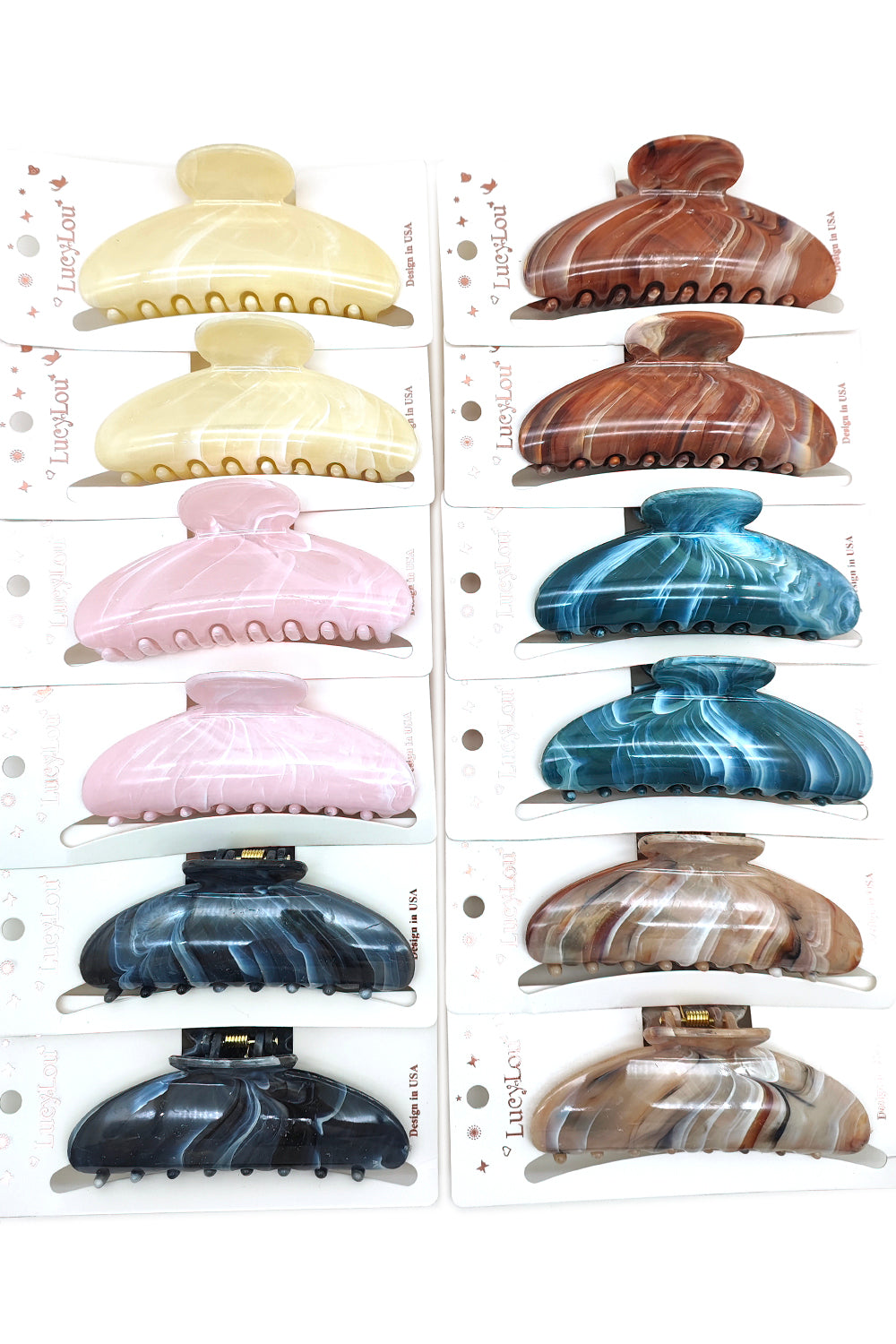 Marble Design Hair Claw Clip