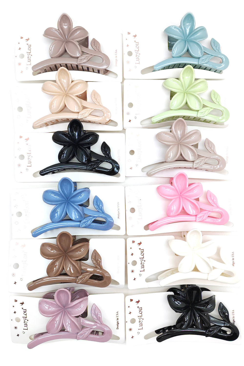 Plumeria Design Hair Claw Clip