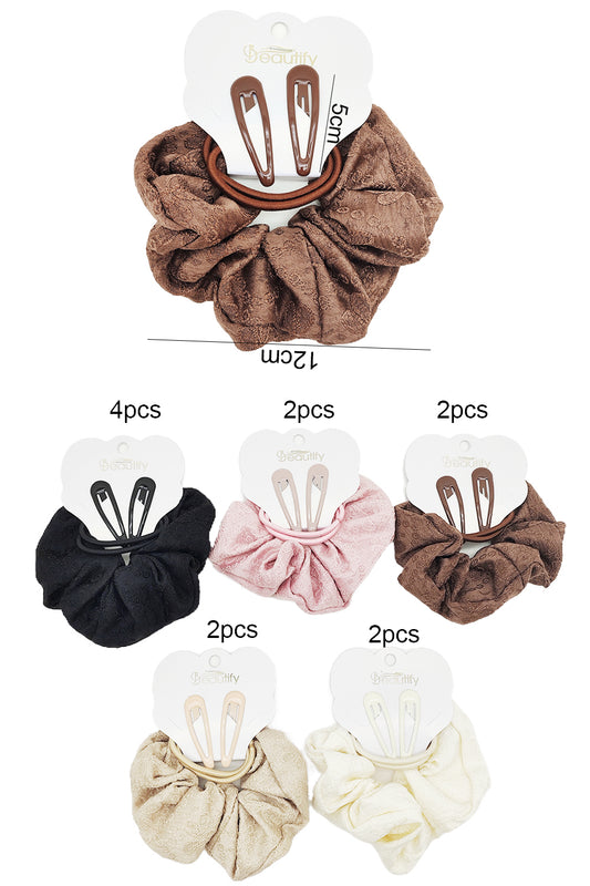 5-piece Scrunchie & Snap Pins Hair Set