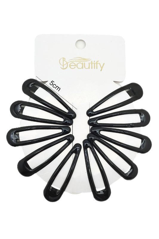 10-piece Black Hair Snap Pins