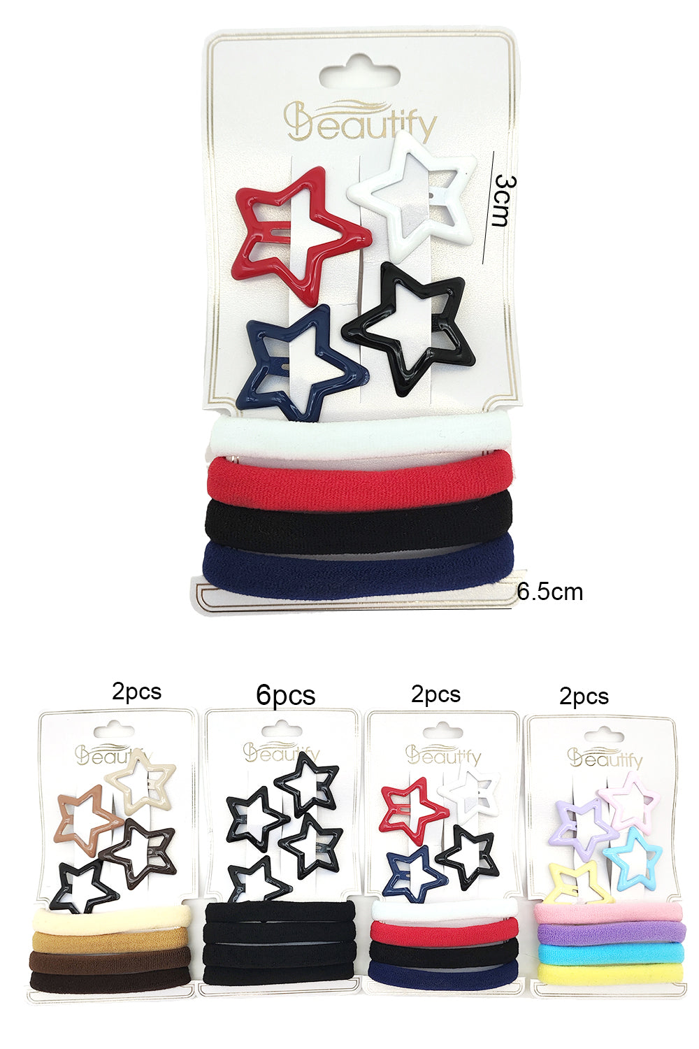 8-piece Seamless Hair Ties & Snap Pins