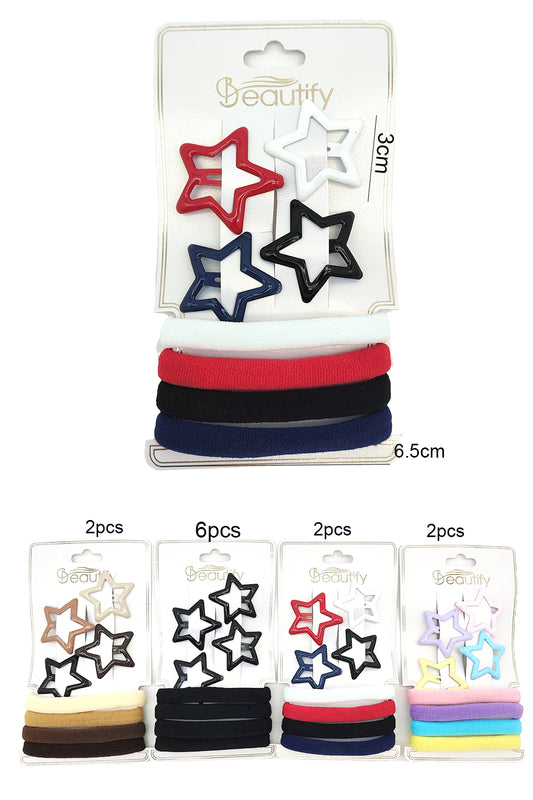 8-piece Seamless Hair Ties & Snap Pins