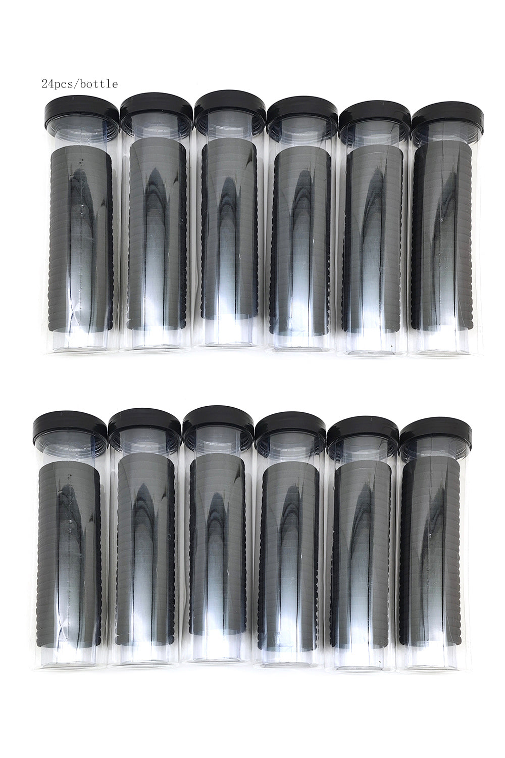 24-piece All Black Hair Ties Tube