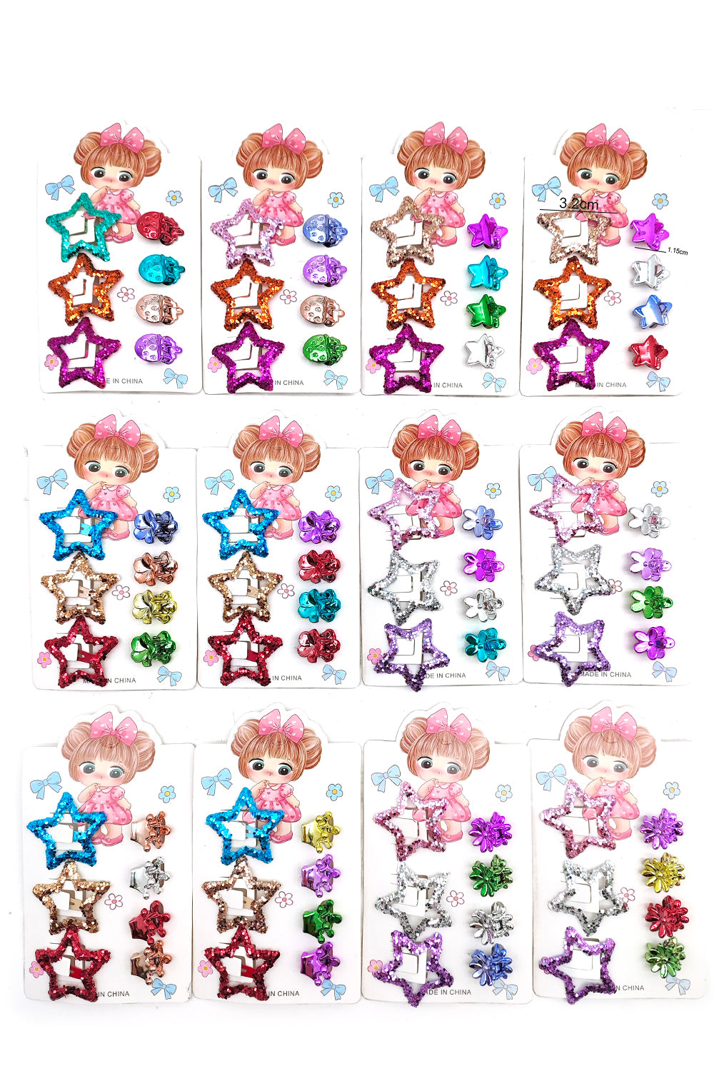 Retro-Inspired Star Hair Snap Pins
