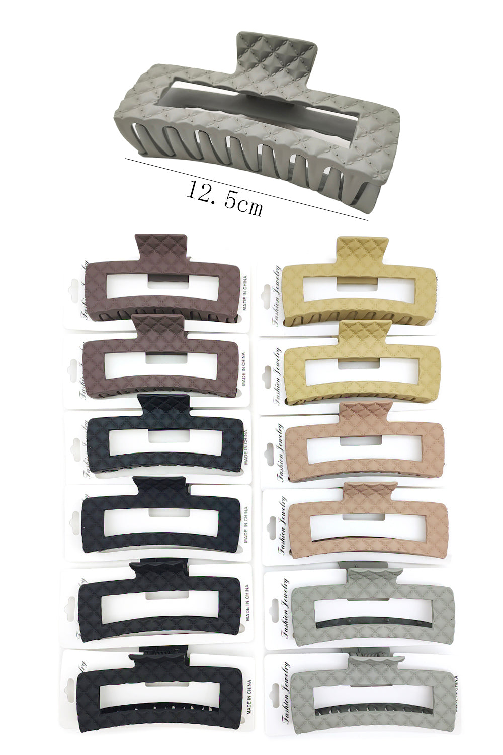 Rectangular Matte Finish Hair Claw Clips