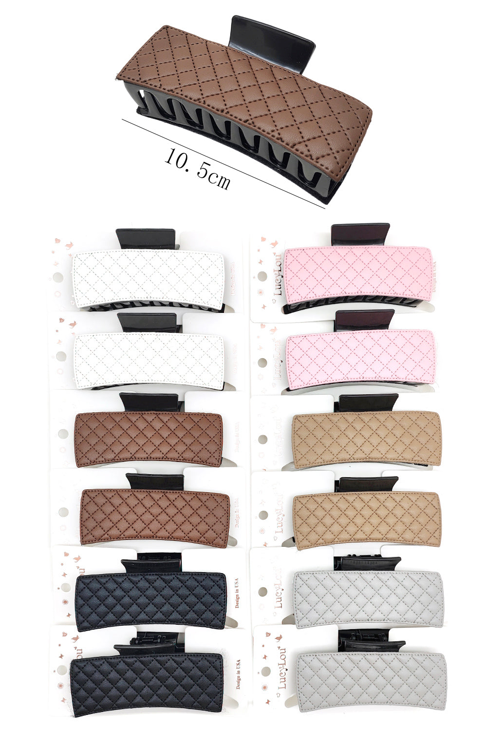 Faux Leather Hair Claw Clips