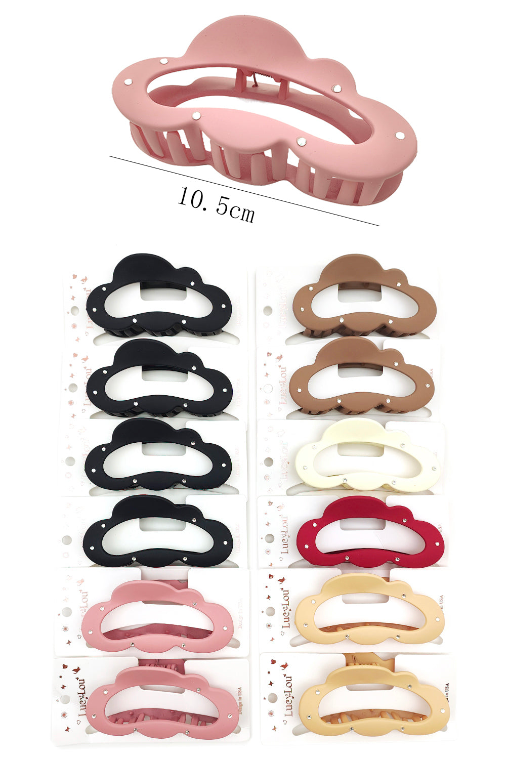 Stone Design Clow Shape Hair Claw Clip