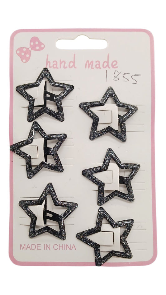Jelly Star Glitter Snap Hair Clips
