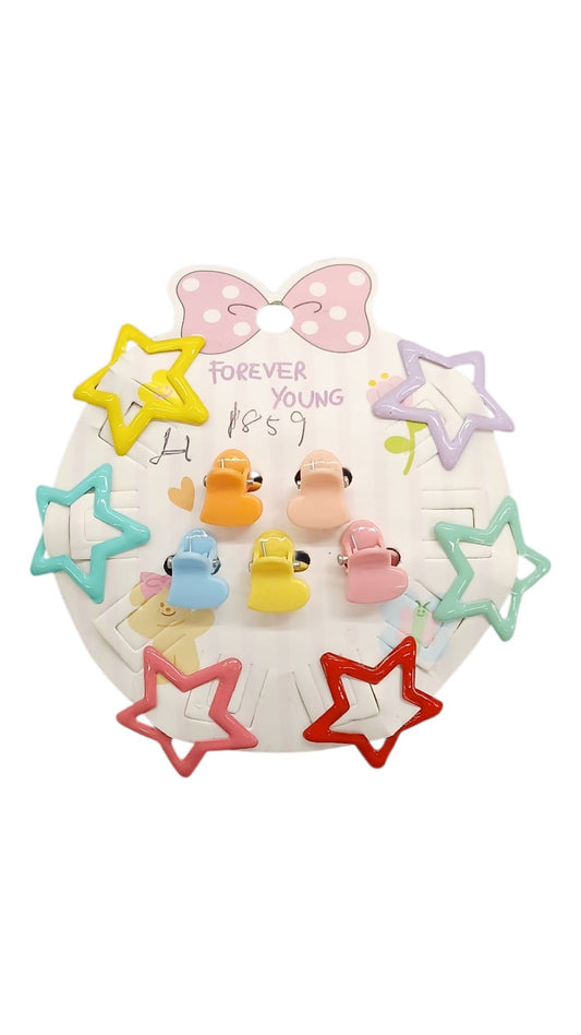 Star Snap Hair Clips & Heart Mini Clips
