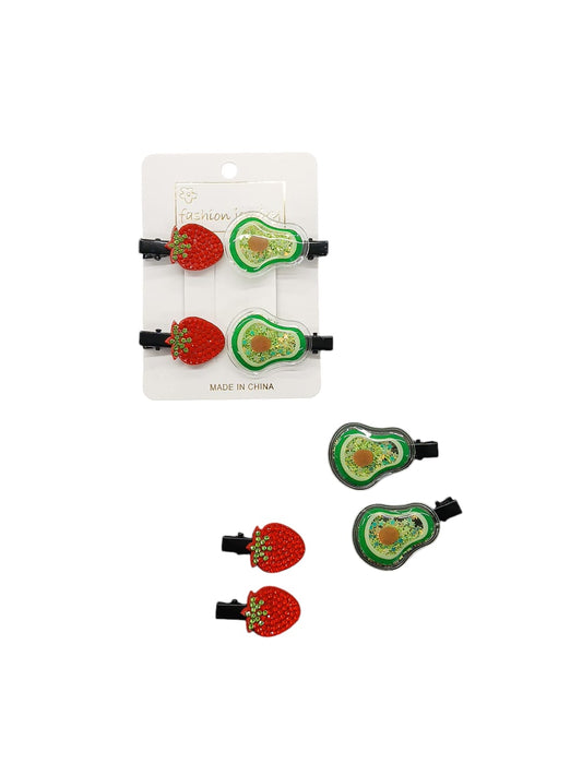 Avocado & Strawberry Design Hair Clip