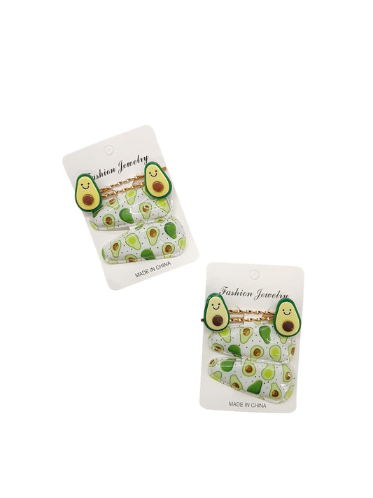 Avocado Design Hair Clips
