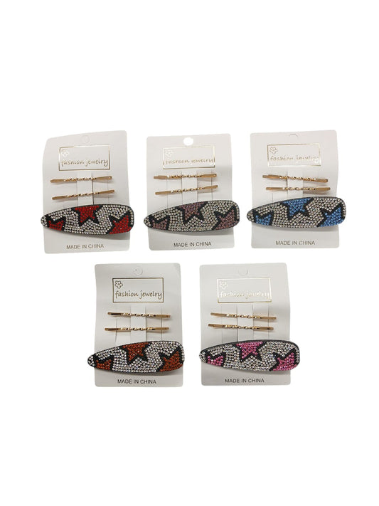 Rhinestones Start Design Hair Clip