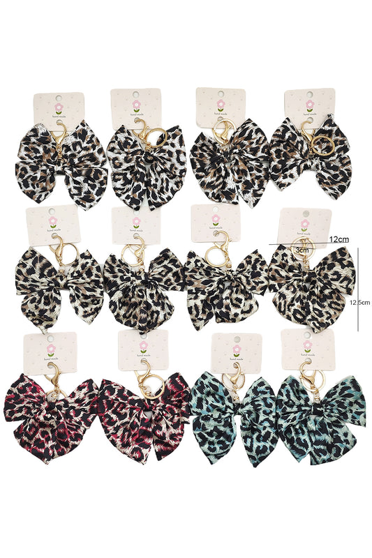 Leopard Print Bow Keychain