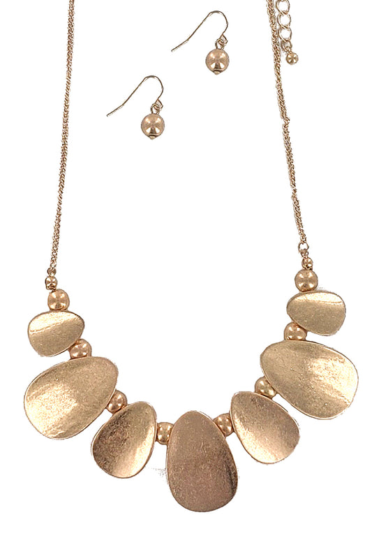 Worn Gold Metal Necklace Set